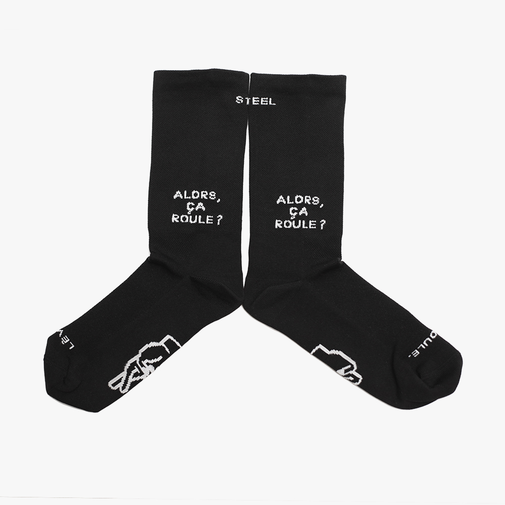 Steel Cyclewear chaussettes Alors ça roule noir