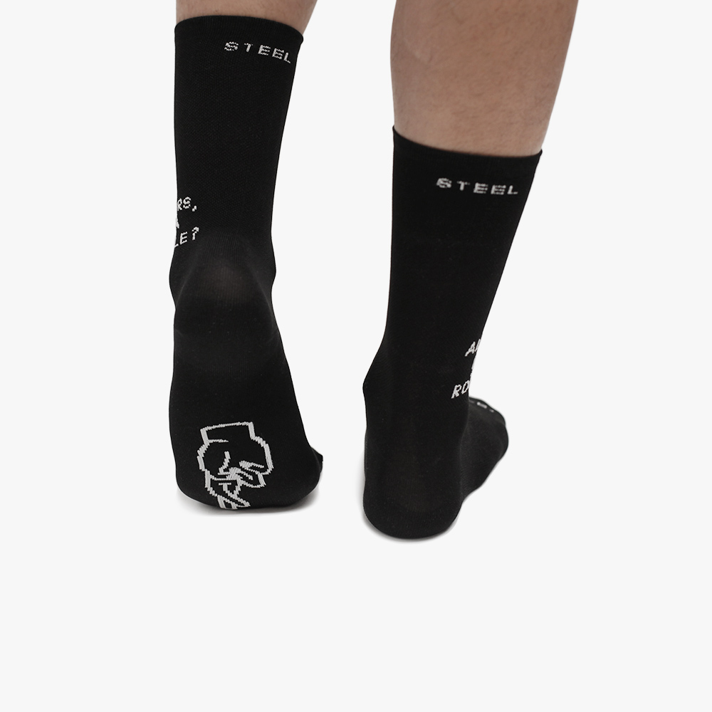 Steel Cyclewear chaussettes Alors ça roule noir