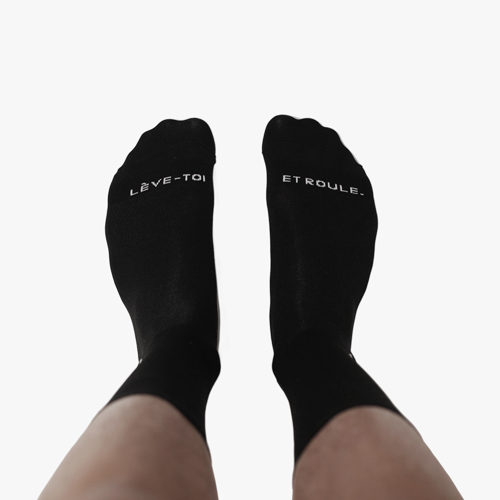Steel Cyclewear chaussettes Alors ça roule noir