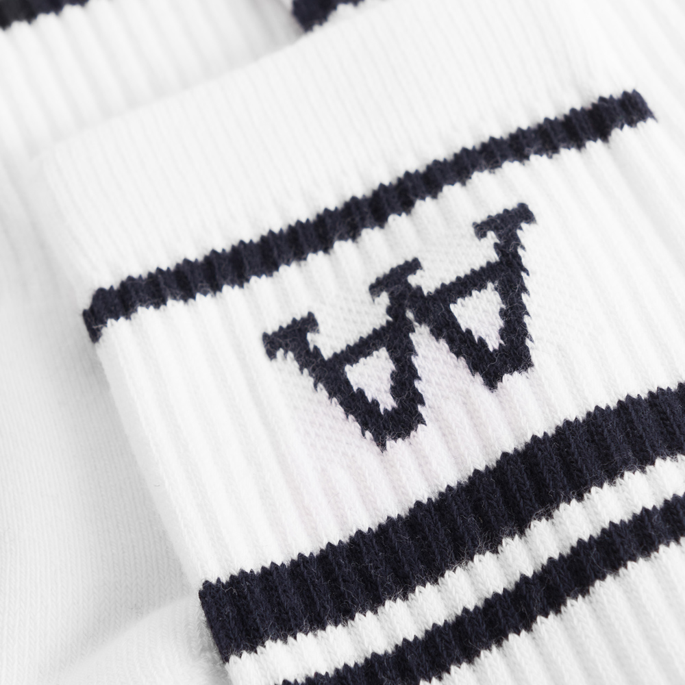 Wood Wood Chaussettes Con 2-pack White/Navy
